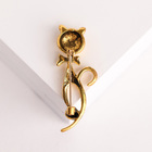 Брошь «Кошка», цвет чернёное золото - Фото 2