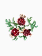 Брошь «Гранат», цвет красно-зелёный в золоте - Фото 1