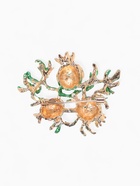 Брошь «Гранат», цвет красно-зелёный в золоте - Фото 2