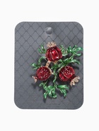 Брошь «Гранат», цвет красно-зелёный в золоте - Фото 4