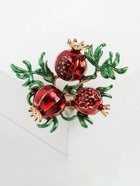 Брошь «Гранат», цвет красно-зелёный в золоте - Фото 7