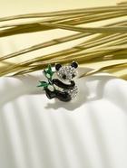 Брошь «Панда» с бамбуком, цветная в серебре - Фото 4