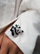 Брошь «Панда» с бамбуком, цветная в серебре - Фото 2