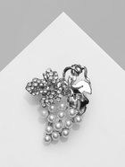 Брошь «Виноград» мини, цвет белый в серебре - фото 61001546