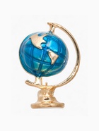Брошь «Школа» глобус, цвет морской в золоте - Фото 1