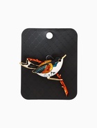 Брошь «Птичка» чижик, цветная в золоте 4570945