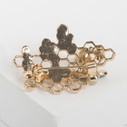 Брошь «Пчела» на сотах, цветная в золоте - Фото 2