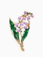 Брошь «Цветы» колокольчики, цветная в золоте - Фото 1