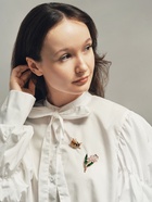 Брошь «Цветы» колокольчики, цветная в золоте - Фото 2