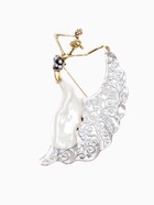 Брошь «Балерина» драма, серая в чернёном золоте - Фото 1