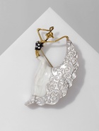 Брошь «Балерина» драма, серая в чернёном золоте 4570988