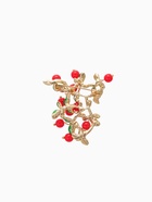 Брошь «Ветвь коралловая», красно-зелёная в золоте - Фото 3