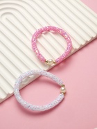 Браслет детский «Выбражулька. Пайетки», d=5 см, белый, розовый - Фото 2