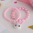 Набор детских браслетов «Выбражулька» 2 шт., зайчик, цвет розовый - фото 18389495