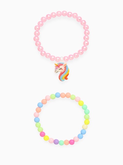 Набор детских браслетов «Выбражулька» 2 шт. d=5 см единорог, цветные