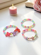 Набор детских браслетов «Выбражулька» 3 шт. d=5 см бабочки и буквы, цветные - Фото 7