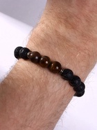 Браслет унисекс «Лава», тигровый глаз, чёрный/коричневый - Фото 2