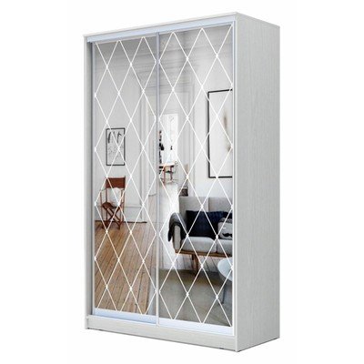 Шкаф - купе «Хит-22-15-66», с зеркалом, 1500×620×2200 мм, цвет белый шагрень