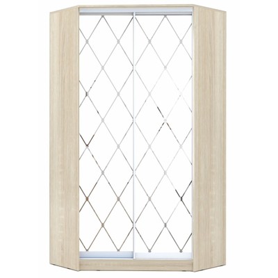 Шкаф – купе угловой «Хит – У – 22 – 4 – 66», с матовым стеклом, 1100×1100×2200 мм, цвет дуб сонома