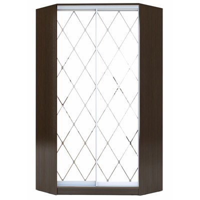 Шкаф – купе угловой «Хит – У – 22 – 4 – 66», с матовым стеклом, 1100×1100×2200 мм, цвет венге цаво