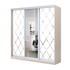 Шкаф-купе Хит-22-18-656, 1800×620×2200 мм, цвет дуб молочный, ромб большой на матовом 4787277