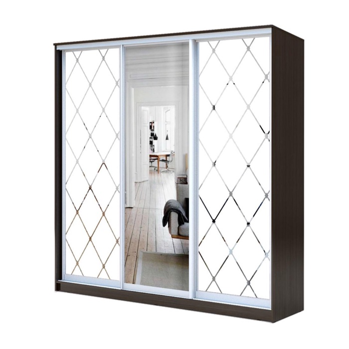 Шкаф - купе «Хит-22-20/2-656», 2000×620×2200 мм, цвет венге цаво