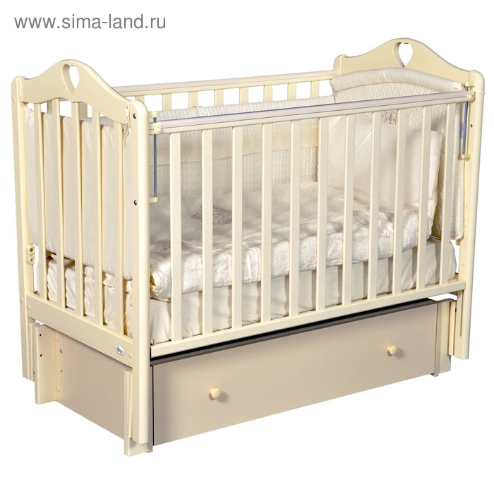 Детская кровать Oliver Bambina Premium, универсальный маятник, ящик, цвет слоновая кость - Фото 1