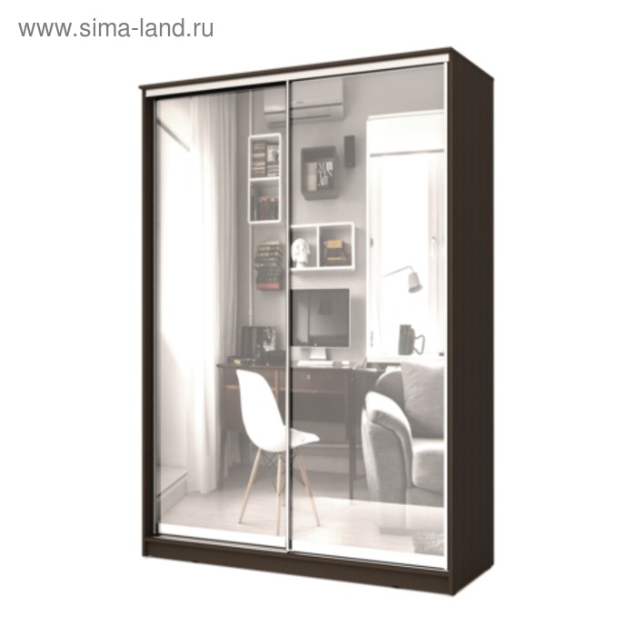 Шкаф - купе «Хит-22-17-55», 1680×620×2200 мм, с зеркалом, цвет венге цаво