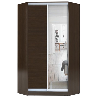 Шкаф – купе угловой «Хит – У – 22 – 4 – 15», с зеркалом, 1100×1100×2200 мм, цвет венге цаво