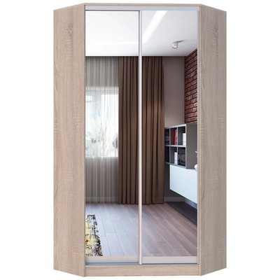 Шкаф – купе угловой «Хит – У – 22 – 4 – 55», с зеркалом, 1100×1100×2200 мм, цвет дуб сонома