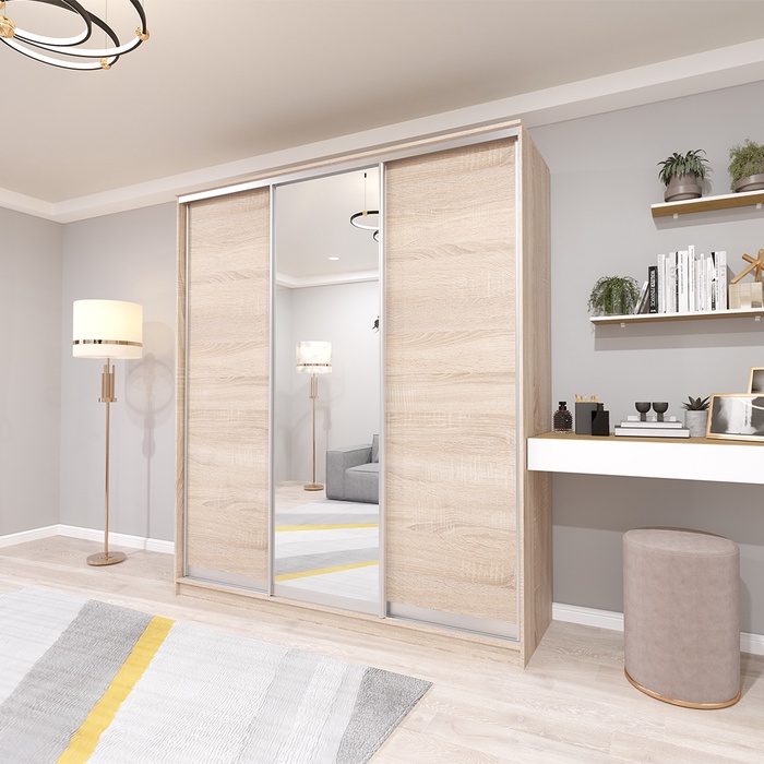 Шкаф-купе «Хит-22-18/2-151», 1800×620×2200 мм, цвет дуб сонома