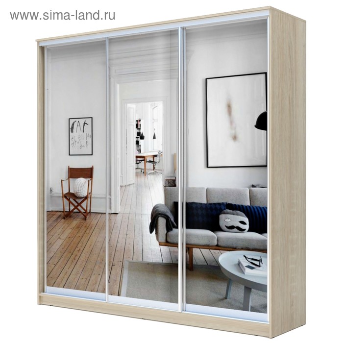 Шкаф - купе «Хит-22-18-555», 1800×620×2200 мм, с зеркалом, цвет дуб сонома