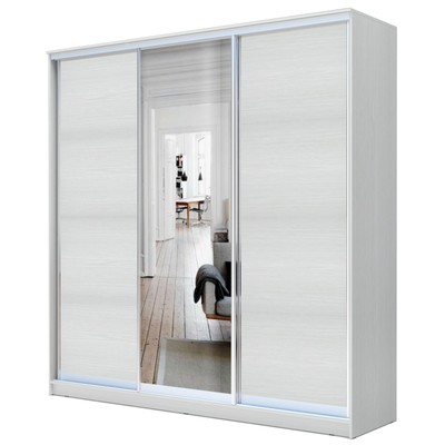 Шкаф - купе «Хит-22-20-151», с зеркалом, 2000×620×2200 мм, цвет белый шагрень