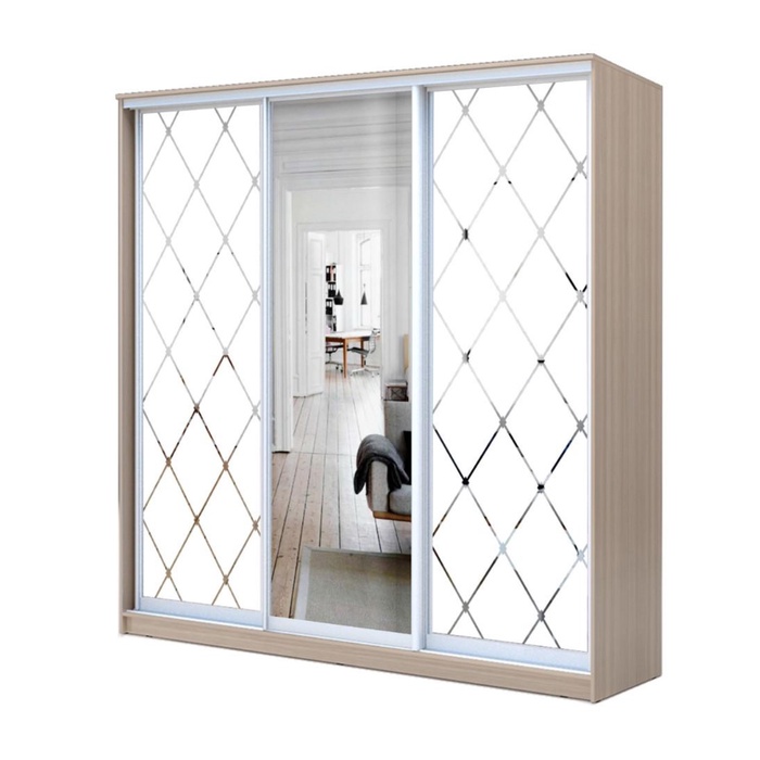 Шкаф - купе «Хит-22-20/2-656», 2000×620×2200 мм, ясень шимо светлый