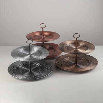 Этажерка-фруктовница «Раунд», 2 яруса, 33×24 см, цвет МИКС