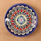 Набор для блинов Риштанская керамика, 7 предметов: ляган d=25 см, 6 тарелок d=15 см, разноцветный - Фото 6