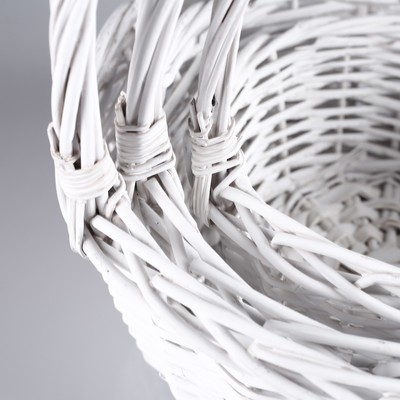 Плетёная корзина для хранения Noma, лоза, с ручкой, белая, набор 3 шт.