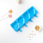 Форма для мороженого «Сердца», силикон, 37×15×2,5 см, 4 ячейки (9,2×8,4 см), цвет МИКС - фото 4295460