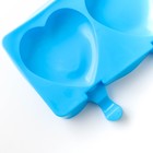Форма для мороженого «Сердца», силикон, 37×15×2,5 см, 4 ячейки (9,2×8,4 см), цвет МИКС - Фото 6