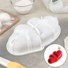Форма для муссовых десертов и выпечки Доляна «Влюблённые сердца», силикон, 27×17 см, цвет белый - Фото 1