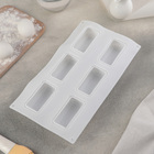 Форма для муссовых десертов и выпечки Доляна «Слиток золота», 29,5×17×3,5 см, 6 ячеек (8,6×4,5 см), цвет белый - Фото 3