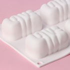 Форма для муссовых десертов и выпечки Доляна «Любовь», 29,5×17×3,5 см, 6 ячеек (8×5 см), цвет белый - фото 4295519
