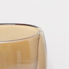 Стакан «Дуо», 250 мл, с двойными стенками, стекло, золотистый - Фото 3