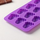 Форма для конфет и шоколада Доляна «Следопыт», силикон, 22×10×1.8 см, 15 ячеек (3.6×2.7 см), МИКС - Фото 3