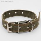 Ошейник брезентовый безразмерный двухслойный, 72×3.5 см, ОШ 45-60 см, хаки - Фото 2