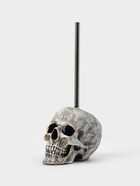 Ёршик для унитаза с подставкой «Череп», стальная ручка, 16×15×22 см, белый - Фото 2