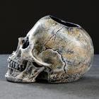 Ёршик для унитаза с подставкой «Череп», стальная ручка, 16×15×22 см, белый - Фото 11