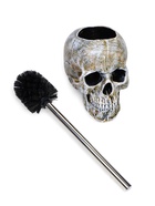 Ёршик для унитаза с подставкой «Череп», стальная ручка, 16×15×22 см, белый - Фото 15