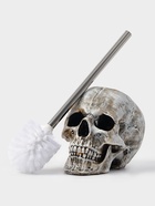 Ёршик для унитаза с подставкой «Череп», стальная ручка, 16×15×22 см, белый - Фото 5