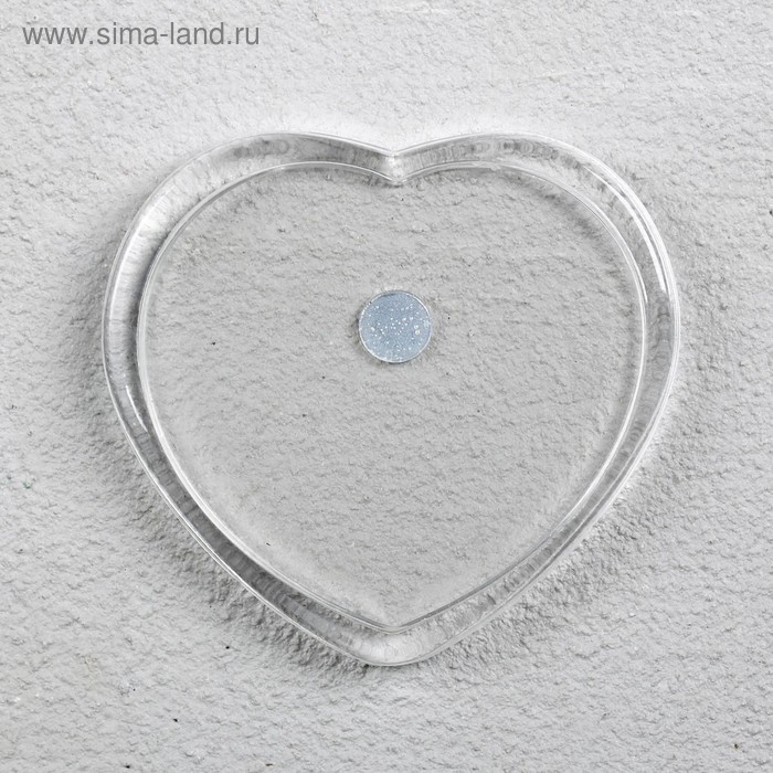Заготовка магнита в форме сердца, набор из 2 деталей, вставка 4.1 × 3.8 см - Фото 1